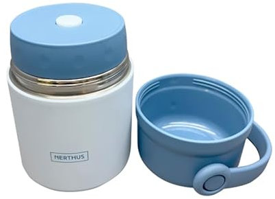 NERTHUS FIH 1463 Termo para sólidos 650ml, acero inoxidable de doble pared, tapa con asa, tapón de vacío, base antideslizante, ideal para comida y sopas