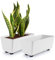 KONZEPT Juego de 2 macetas rectangulares con patas – Pequeñas jardineras de 4,2 l, ideal para alféizar de ventana y plantas de interior