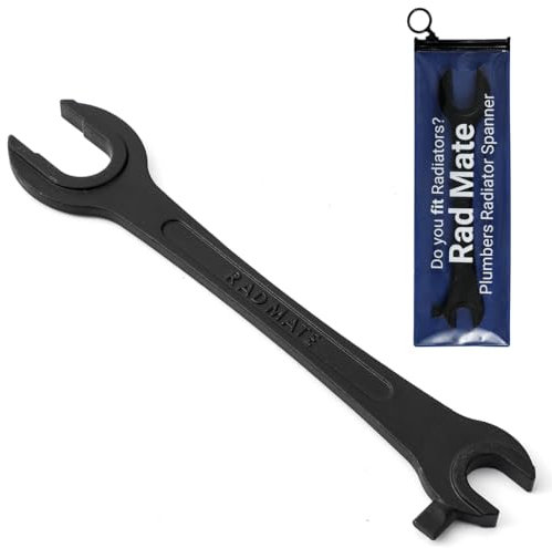Heatlab RadMate 4-in-1 Radiator Spanner & Plumbers Wrench 24 mm / 15 mm / + More. for Radiator Plugs, Caps, Tails & Compression Nuts | Patented UK 6418536 A Must for Your Plumbing Tools
