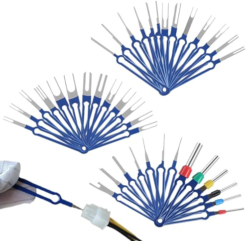 UESDU 41 Stück Auspinwerkzeug Set, Auto Entriegelungswerkzeug Auspinnwerkzeug Kfz Set Entfernen von Kabelsteckern Terminal Ejector Kit für Meisten Steckverbinder Terminals