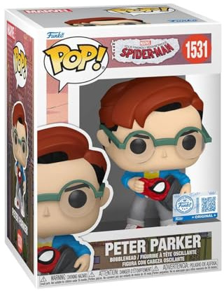 Funko Pop! Vinyl Figure, Spider-Man Peter Parker #1531, Entertainment Earth Exclusive, Marvel Animated Series, 4.25 Inch