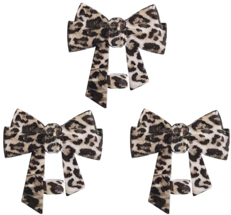 Penitue 3 Pcs Bow Straw Cover Caps, 0.4in Silicone Leopard Print Bow Straw Toppers Reusable Cute Cup Accessories with Storage Case for Stanley 30&40oz Cup