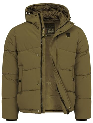 Indicode Herren INLaurits Steppjacke Winterjacke in Daunen-Optik mit Kapuze | Wärmende Übergangsjacke mit wattiertem Design, Outdoorjacke, Alltagsjacke, Herrenjacke, Freizeitmode, Winterjacke für Männer