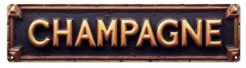 Champagne Tin Sign Vintage Metal Sign Retro Home Bar Wall Art Decor Metal Poster 4x16 Inch