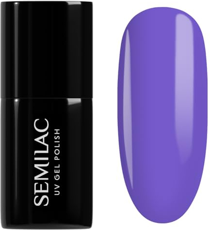 Semilac UV Nagellack 975 Purr-Ple 7ml Farbgel Maniküre | Lavendel Violett - intensiv deckend - kräftig