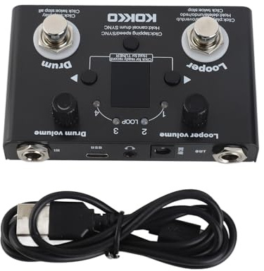 Vroomoto Digital Drum Looper Tuner Pedal BT Page Turner Phrase Loop Recording Drum Machine Kompaktes Pedal für Musiker Eisen