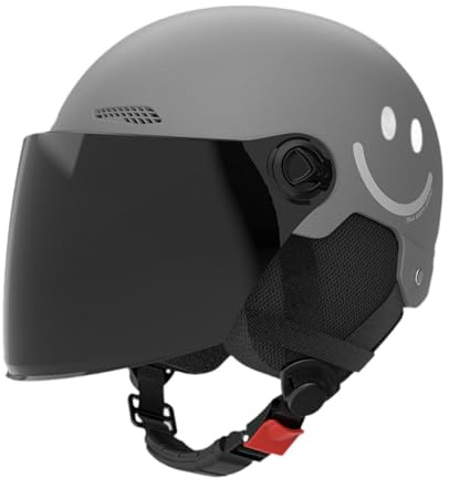Homyl Fahrradhelm Robuster Fahrrad Kopfschutz mit Abnehmbarer Ohrpolster Sonnenvisier Belüftung für Radfahren Erwachsene Männer Frauen Reise Sportgeschenk, Grau