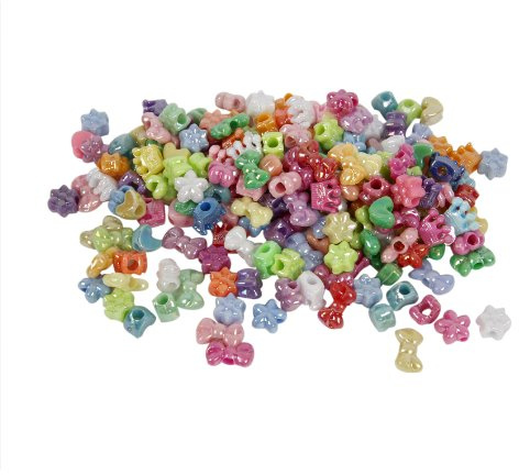Creativ Plastikperlen in verschiedenen Formen 10 mm Lochgröße 3 mm 500 g farblich sortiert
