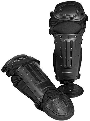 Mil-Tec Unisex – Erwachsene Anti RIOT Beinschützer, Schwarz, Einheitsgröße