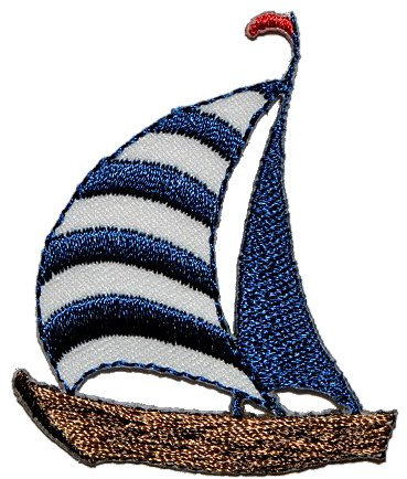 alles-meine.de GmbH Segelboot 4,3 cm * 5,1 cm Bügelbild Aufnäher Applikation - Schiff Segelschiff Boot Maritim Yacht Wasser