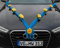 Organza M Auto Schmuck Braut Paar Rose Deko Dekoration Autoschmuck Hochzeit Auto Wedding Deko (Gelb/Blau)