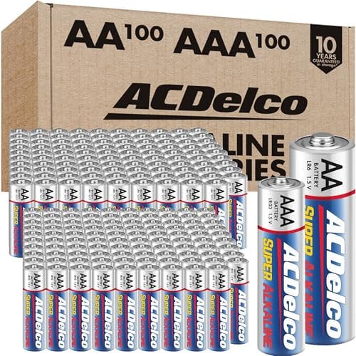 ACDelco Super Alkaline Batteries, 100-Count of AA and 100-Count of AAA