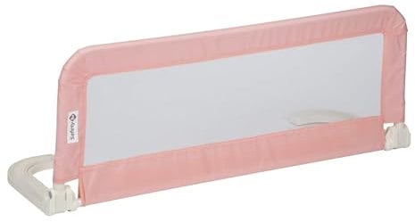 Safety 1st Portable Bed Rail, Foldable Bed Guard for Toddler Bed, 18 Months – 5 Years, Portable Travel Bed Guard, Mesh Fabric, Easy to Install, Automatic Lock, Easy to Transport, Pink