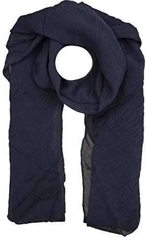 Cashmere Dreams Seiden-Tuch im Uni Design - Hochwertiger Schal für Damen Mädchen - Halstuch - Umschlagstuch - Loop - weicher Schlauchschal für Sommer Herbst und Winter Zwillingsherz - navy
