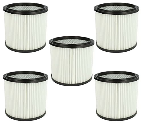 vhbw 5x Faltenfilter kompatibel mit Aqua Vac 3000 Plus, 5000 Plus, 6160 F, 1000, 2000 Plera Staubsauger - Filter, Patronenfilter, weiß
