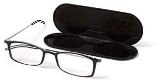 ThinOptics Unisex Brooklyn Black 2.0 2,5 + kompaktes Universal-Etui, schwarzer Rahmen, Hülle, Lesebrille, klappbar, Stärke 2,50, 2.00 Magnification (Pack of 1)