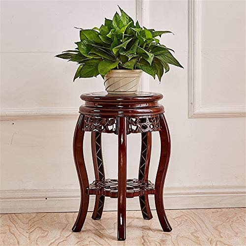 GYAO Pflanzenständer Flower Stand Heim Innenblumentopfständer Chinesischen klassischen Imitation Holz Kunststoff-Blumenregal Mehrschichtige Balkon Boden Pflanze Sukkulente Rack-Rotbraun