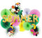 Easy Joy Tropische Dekorationen Kit SUMMER Folie Ballons Papier Fächer-Set Grüne Blätter Tukane Deko