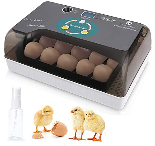 Sailnovo Brutmaschine Vollautomatisch Hühner Eier Brutgerät, 9-35 Eier Brutapparat Eier Inkubator mit Effizienter LED Beleuchtung Hatcher Maschine für Hühnergans Ente Taube Wachtel Vogel