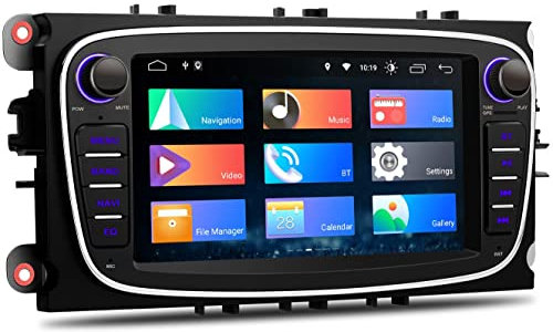 XTRONS Android 12 Car Stereo Radio Player 7inch GPS Navigation Built-in DSP CarAutoPlay Android Auto Bluetooth 5.0 Supports Full RCA Output 1080P Backup Camera DVR DAB+ OBD2 TPMS for Ford Focus-Black