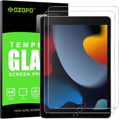 GOZOPO Protector de Pantalla Compatible con iPad 9ª / 8ª / 7ª Generación (iPad 9/8/7-10,2 Pulgadas, 2021/2020/2019), Cristal Pantalla Vidrio Templado - 2 piezas