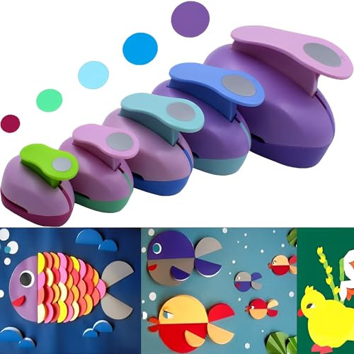 CINY Circle Shaper Punch Dispositif de Gaufrage Rond, Poinçons en Papier Pour Scrapbooking, Poinçons Artisanaux en Cercle, Emballage Cadeau(5 pcs Diamètre 9mm+25mm+38mm+50mm+75mm)