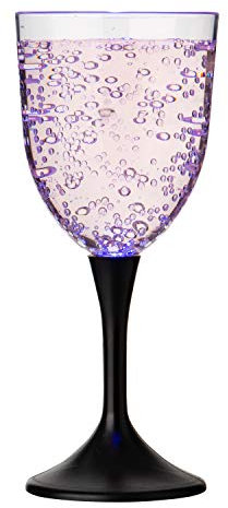 UltraByEasyPeasyStore LED Weingläser, Kunststoff, 2 Gläser, 300 ml, Leuchtend, Wiederverwendbar, Hochzeit, Halloween, Weihnachten, Geburtstag, Trinkglas