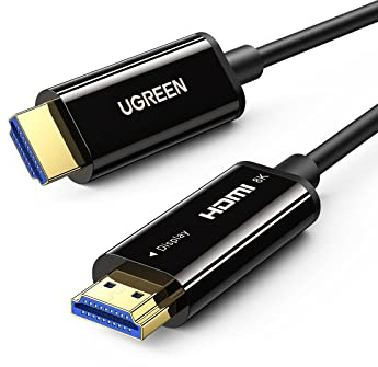 UGREEN HDMI 2.1 Glasfaser Kabel 8K@60Hz, 4K@120Hz/144Hz, 48 Gbps, Vergoldete Anschlüsse mit Ethernet, 3D ARC CEC HDCP HDR, kompatibel mit TV, Monitor, Blu-ray, PS5/PS4/PS3, Soundbar usw. (30M)