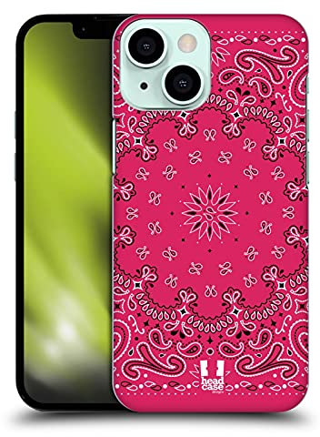 Head Case Designs Rosa Classico Paisley Bandana Classica Custodia Cover Dura per Parte Posteriore Compatibile con Apple iPhone 13 Mini