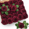 Mocoosy 50 pcs fiori artificiali rose rosso scuro, rose bordeaux in schiuma finta fiori sfusi con stelo e foglia per bouquet da sposa centrotavola feste casa decorazioni di fiori artificiali DIY