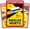 3er Set Wohnmobil Aufkleber Toter Winkel (17 x 25 cm) - Toter Winkel Aufkleber Wohnmobil verpflichtend für Frankreich - Angles Morts Wohnmobil und Bus Aufkleber