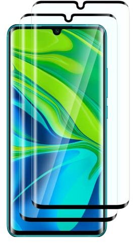 FWang 2 Piezas Vidrio Templado Compatible con Xiaomi Mi Note 10/Note 10 PRO/Note 10 Lite,3D Cobertura Completa,Dureza 9H,Antiarañazos,Sin Burbujas,HD Protector de pantalla