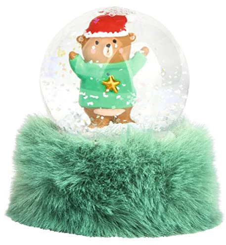 Puschel-Schneekugel | 3 erschiedene Motive: Teddybär/Schneehase/Fuchs | Maße: 6,5 x 4,5 x 4,5 cm