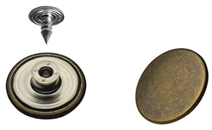Jeansknöpfe Logo frei & rostfrei 25 Stk. 14mm, 17mm oder 20mm, Jeansknopf reparatur mit festem oder beweglichem Sockel (14 mm Jeansknöpfe mit BS)