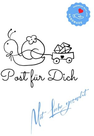Stempel - Motivstempel - Post für Dich - Schnecke mit Wagen und Briefen