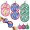 SKHAOVS 7-Piece Folding Fans, Chinese & Japanese Style, Display & Portable, Round Hand Fans for Home, Party & Wedding