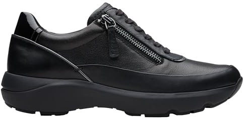 Clarks Tivoli Zip, Zapatillas Mujer, Negro Combi, 39 EU
