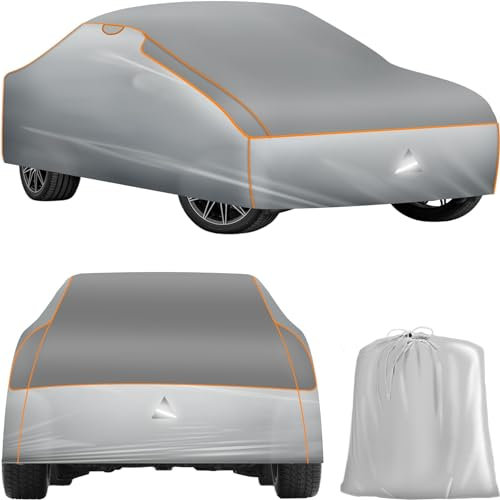 tectake® Auto Abdeckplane, Hagelschutz Autoplane, Autoabdeckung, wasserdichte Decke, atmungsaktiv, elastische Autogarage, Auto Zubehör mit Aufbewahrungstasche, für viele Modelle - Größe XL