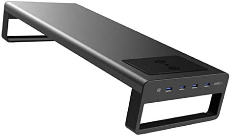 Laptopständer Smart Base Aluminiumlegierungs-Computer-Laptop-Basisständer mit USB HUB 3.0 Port Organizador Adaptermonitor Pc. Notizbuch Laptopständer Höhenverstellbar Schwarz ( Size : B-wireless charg