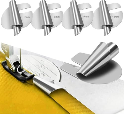 4 Stück Nähmaschinen Zubehör Rolled Saum Nähfuß, Nähzubehör Mit 4-Größen (7mm-10mm) Edelstahl Nähen Rolled Saum Presser Fuß Für Zuhause Geeignet Für Eine Breite Palette Von Nähmaschinen
