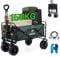 Century Star Bollerwagen Faltbar mit Bremse,Bollerwagen Strand,Gartenwagen,150I großes Fassungsvermögen bis 150 kg Tragkraft,All Terrain Bollerwagen Grün Plus schwarz