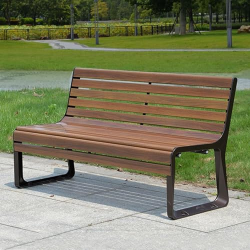 LKPMGOA Metall Gartenbank für die Terrasse, Zweisitzer-Parkbank für die Terrasse, Beine aus Aluminiumguss + Sitzfläche aus Aluminiumlegierung
