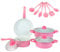 WXFKLDJ Pink, Cookware Set, 13 Piece Pots And Pans with Utensils, Nonstick PFOA Free Scratch Resistant Cooking Surface Compatible with All Stoves