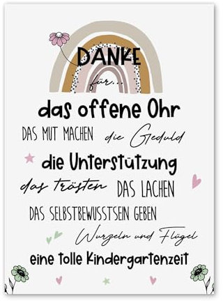 Nastami Postkarte DANKE Schule, Kindergarten, Krippe Abschied Geschenk Lehrerin (Danke Kindergartenzeit)