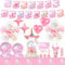 Unicorn Party Supplies - Decorations, Tableware Set with Plates, Napkins, Cloth, Balloons, Banner, Headbands for Unicorn Birthdays