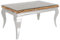 Riess Ambiente Design Couchtisch MODERN BAROCK 100cm Natur Chrom Teakholz Edelstahl Glasplatte