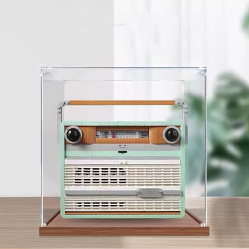 Boîte de présentation en acrylique transparent, compatible avec Lego 10334 modèle radio vintage, cadeau de collection, boîte de rangement (boîte d'affichage uniquement) (2 mm)
