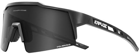 KAPVOE Polarisiert Fahrradbrille Uv400 Schutz TR90 Rahmen Sportsonnenbrille Sportbrille für Herren Damen Sport Radfahren Radbrille MTB Fahren Baseball Radsport Laufen 17