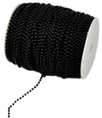 Anevous Künstliche Perlenkette Deko, Perlenband Perlengirlande, Perle Draht Perlen, Hochzeit Perlenschnur für DIY Handwerk Weihnachtsbaum Dekoration Hochzeit Partyzubehör,Schwarz 4mmx40m