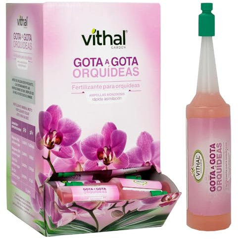 VITHAL Fertilizante Gota A Gota Orquídeas 32ml - Monodosis Para Todo Tipo De Orquídeas, Mantiene Y Prolonga La Floración, Rápida Absorción, Fácil Aplicación, 6 Unidades 32ml cad.